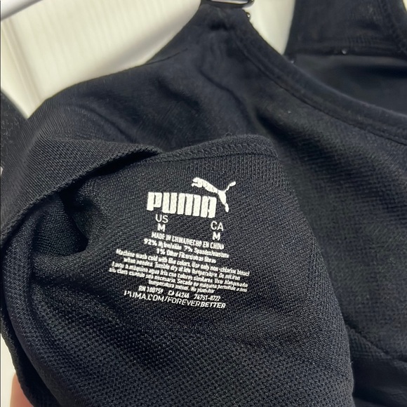 Puma Black Racerback Sports Bra with V-Neck - Picture 4 of 4